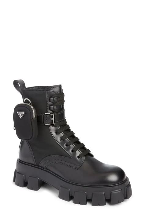 prada lugged boot|Prada Monolith Mini Bag Lug Sole Combat Boot (Women).